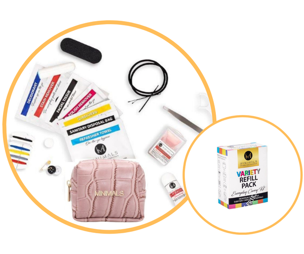 For Her: Pearl-Pink 20-piece Ladies Everyday Carry Kit + Refill Pack Combo