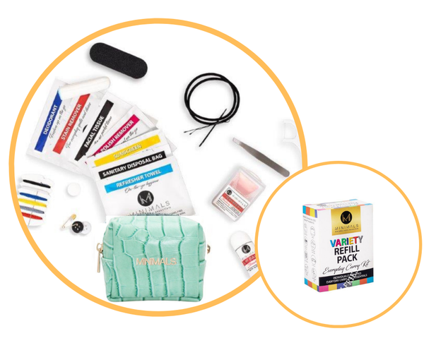 For Her: Aquamarine 20-piece Ladies Everyday Carry Kit + Refill Pack Combo