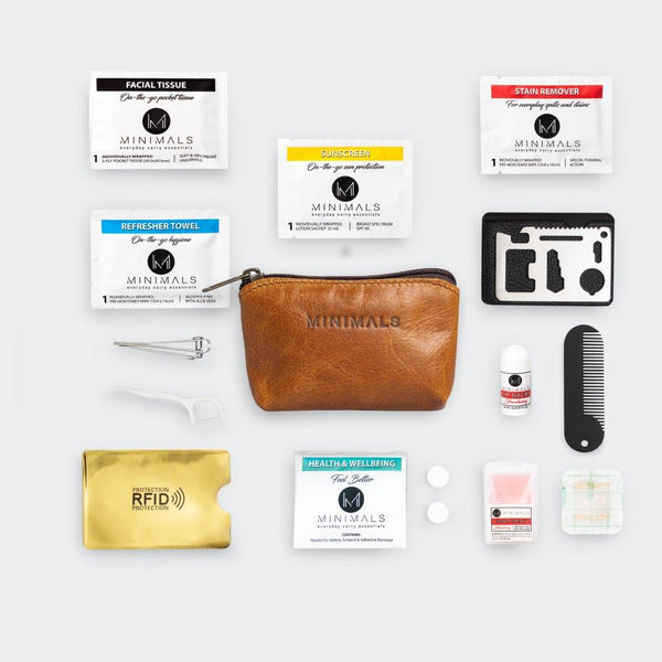 Teachers Gift for Him: Tan 14-piece Men's Essentials Kit + FREE 8-p Consumables Refill Pack + Personalised Giftbox + Card