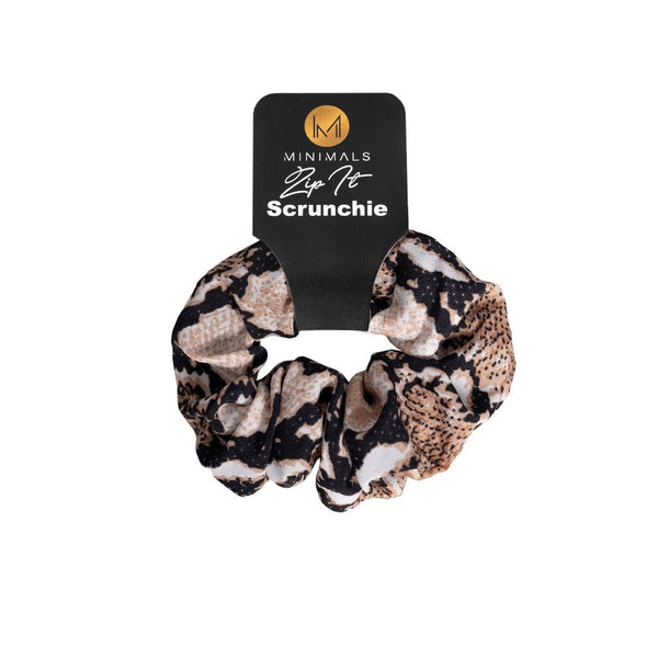 MINIMALS 'Zip It' Velvet Scrunchie - Snakeskin