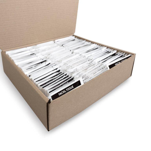 Minimals individually wrapped Facial Tissues - 100 bulk tissue sachets per box