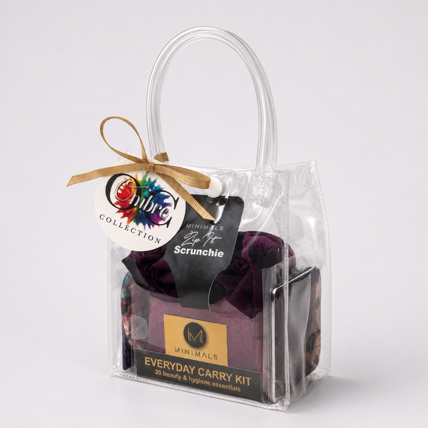 Byzanite Plum/Pink Ombre Gift Bundle: EDC Kit + Scrunchie + Mirror + Lens Cloth + Comb