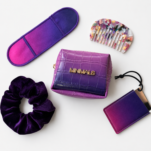 Byzanite Plum/Pink Ombre Gift Bundle: EDC Kit + Scrunchie + Mirror + Lens Cloth + Comb