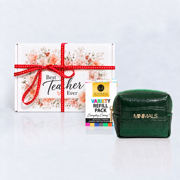 Teacher Gift for Her: Minimals Emerald Green 20-p EDC Kit + Variety Refill Pack Combo