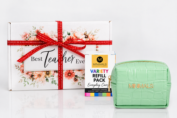 Teacher Gift for Her: Minimals Mint Green 20-p EDC Kit + Variety Refill Pack Combo