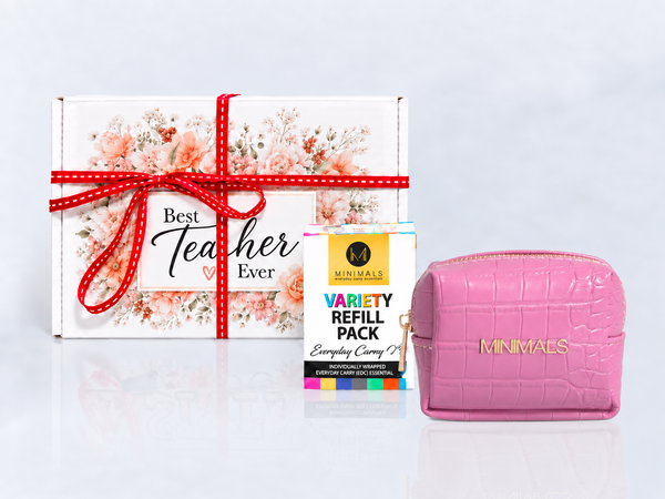 Teacher Gift for Her: Minimals Hot Magenta Pink 20-p EDC Kit + Variety Refill Pack Combo