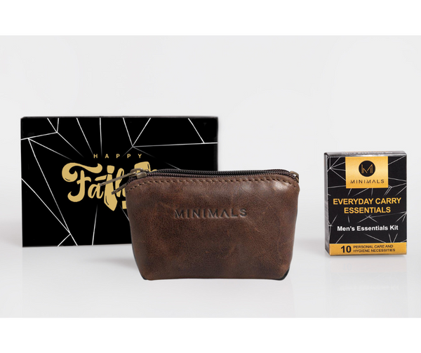 Fathersday Promo: Genuine Leather Chocolate 14-piece Men's Essentials Kit + FREE Consumables Refill Pack + Personalised Giftbox + Card