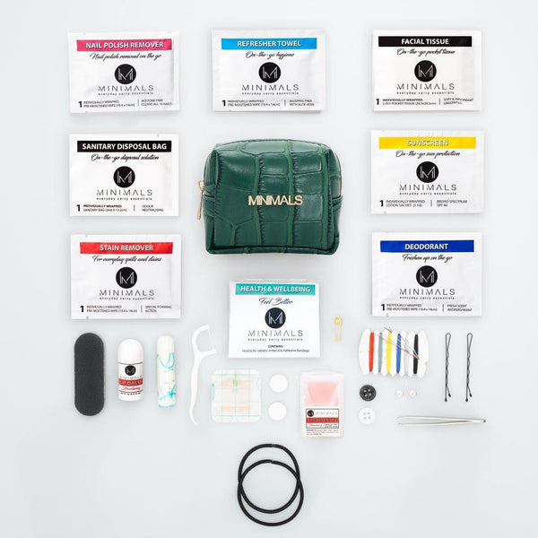 SUPER Equipped Bundle: Emerald-Green EDC Kit + Grab & Go Pouch + 7-Sachet Refill Pack + 12-Pack Consumables Refill Pack