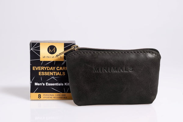 Fathersday Promo: Genuine Leather Black 14-piece Men's Essentials Kit + FREE Consumables Refill Pack + Personalised Giftbox + Card