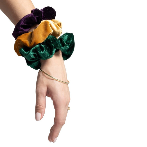 MINIMALS 'Zip It' Velvet Scrunchie - Gold