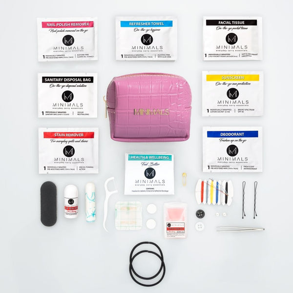 Hot Magenta Pink Ombre 20-piece Ladies Everyday Carry Kit + Refill Pack Combo