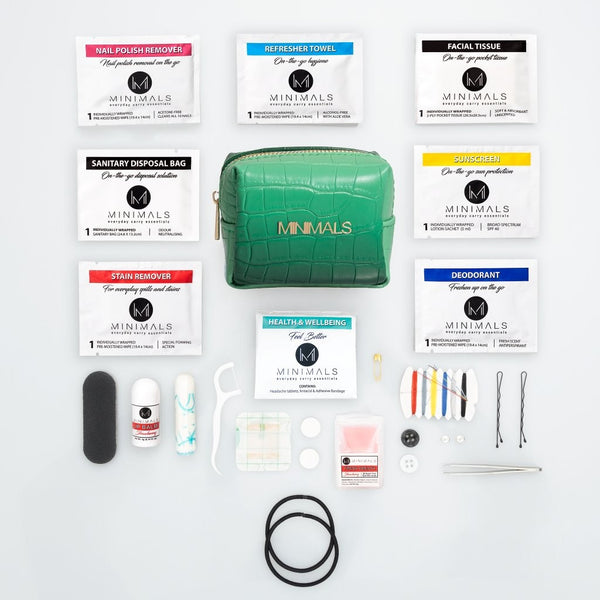 Emerald/Lime Green Ombre Gift Bundle: EDC Kit + Scrunchie + Mirror + Lens Cloth + Comb