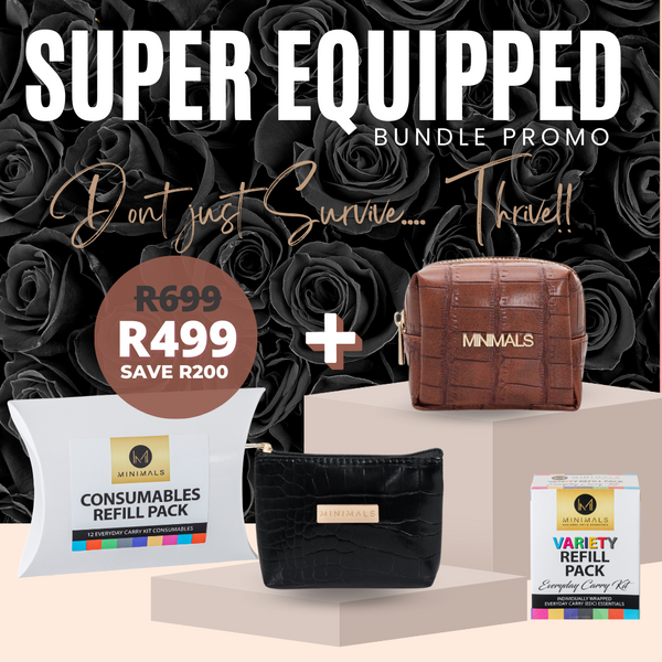 SUPER Equipped Bundle: Tan EDC Kit + Grab & Go Pouch + 7-Sachet Refill Pack