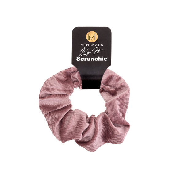 MINIMALS 'Zip It' Velvet Scrunchie - 'Mauve'lous Pink