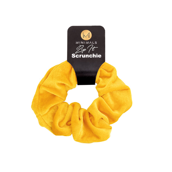 MINIMALS 'Zip It' Velvet Scrunchie - Canary Yellow