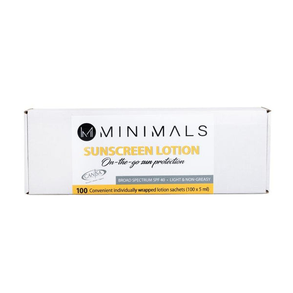 Minimals Sunscreen Lotion Sachets - 100 per box (5mls each)