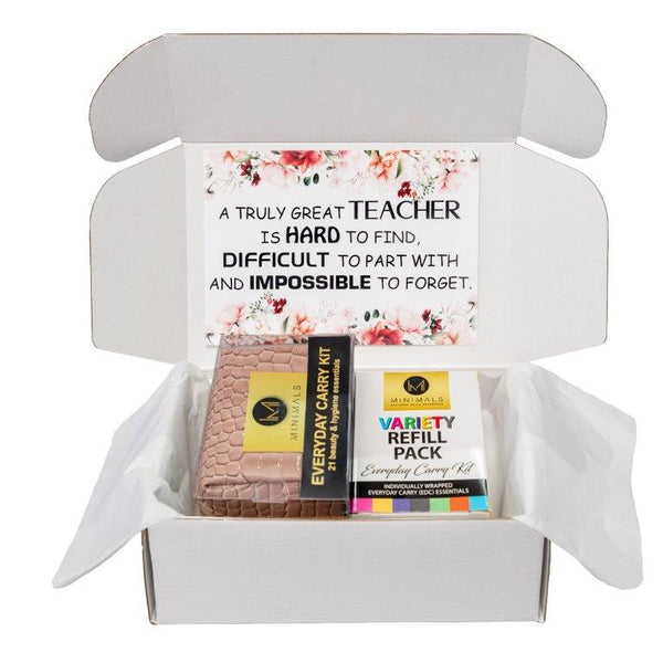 Teacher Gift: Minimals Pearl-pink 21-piece Everyday Carry Kit + Variety Refill Pack Combo